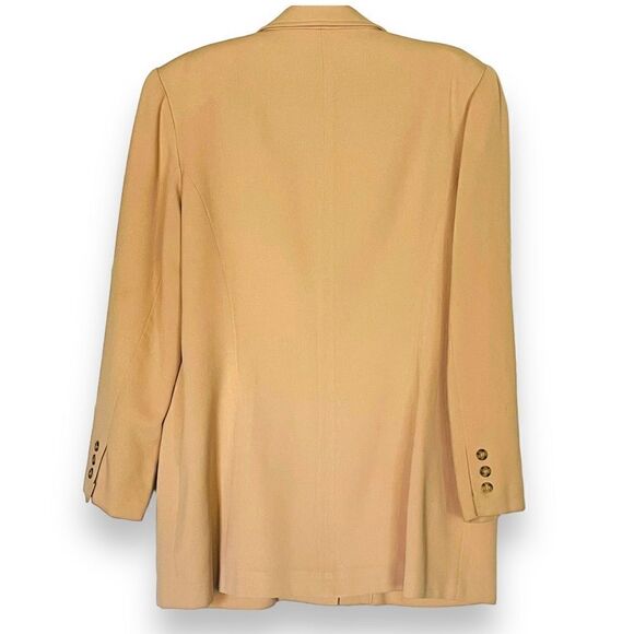 Vintage Kasper&Co. ASL Camel Single Breasted Flap Pocket Lined Wool Blazer - Picture 2 of 16